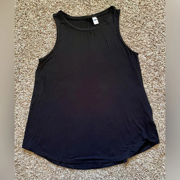 Old Navy Luxe Womens Black Basic Tank Top Full Length Medium - Picture 2 of 5